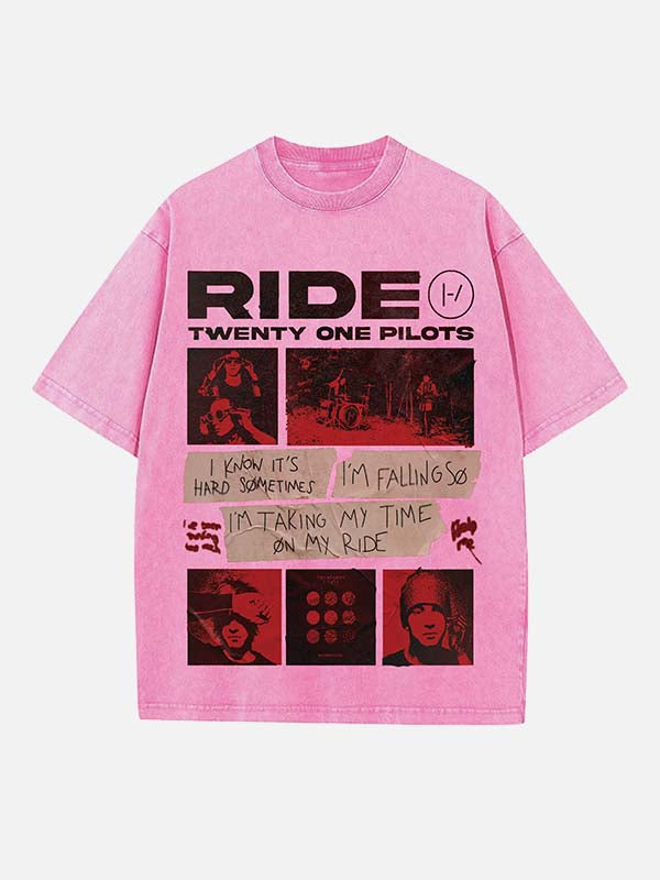 Twenty One Pilots Print Round Neck T-shirt