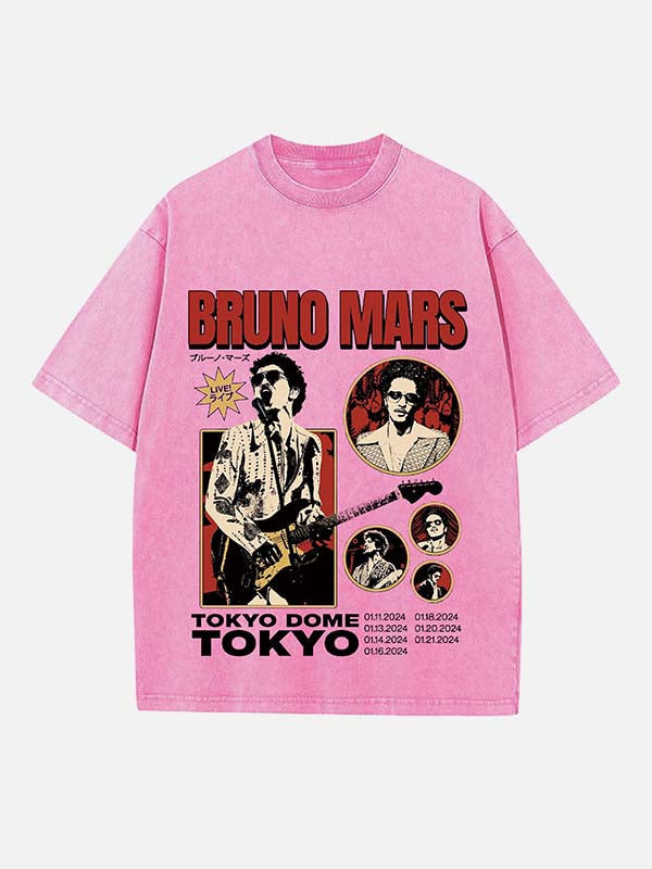 Bruno Mars Print Round Neck T-shirt