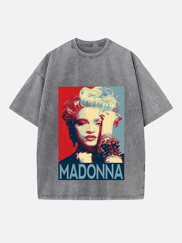 Madonna Print Round Neck T-shirt
