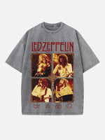 Led Zeppelin Print Round Neck T-shirt