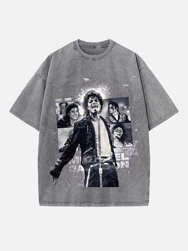 Michael Jackson Print Round Neck T-shirt