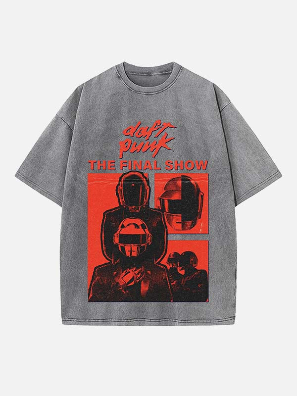 Daft Punk Print Round Neck T-shirt