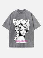 Rihanna Print Round Neck T-shirt