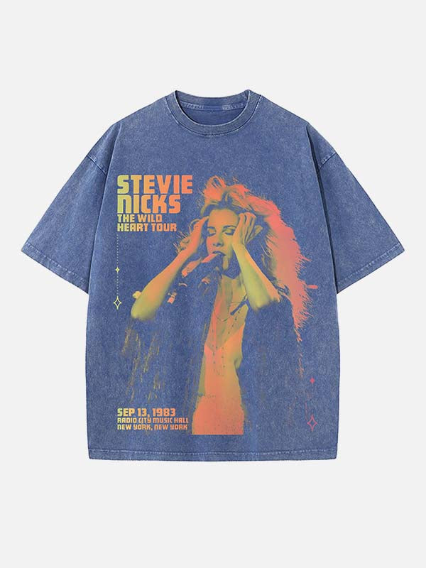 Fleetwood Mac Print Round Neck T-shirt