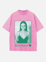 Selena Gomez Print Round Neck T-shirt