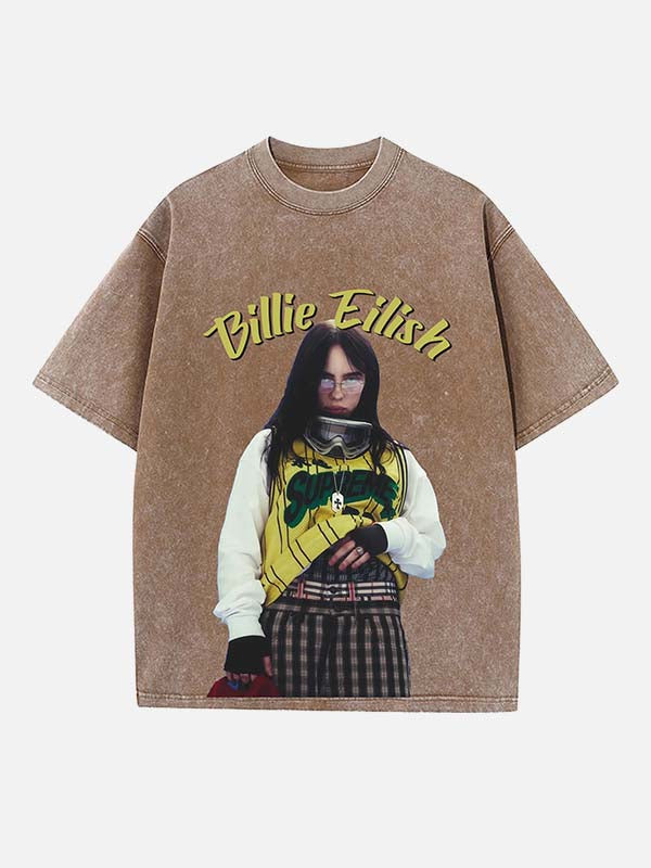 Billie Eilish Print Round Neck T-shirt