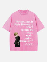 Adele Print Round Neck T-shirt