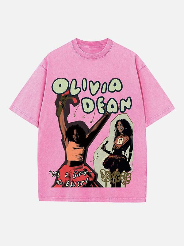 Olivia Dean Print Round Neck T-shirt