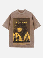 Bon Jovi Print Round Neck T-shirt