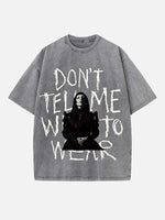 Lady Gaga Print Round Neck T-shirt