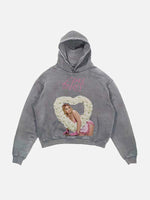Lana Del Rey Print Slant Pockets Hoodie
