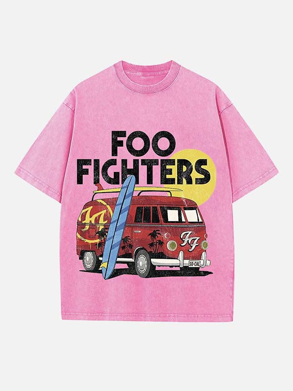 Foo Fighters Print Round Neck T-shirt