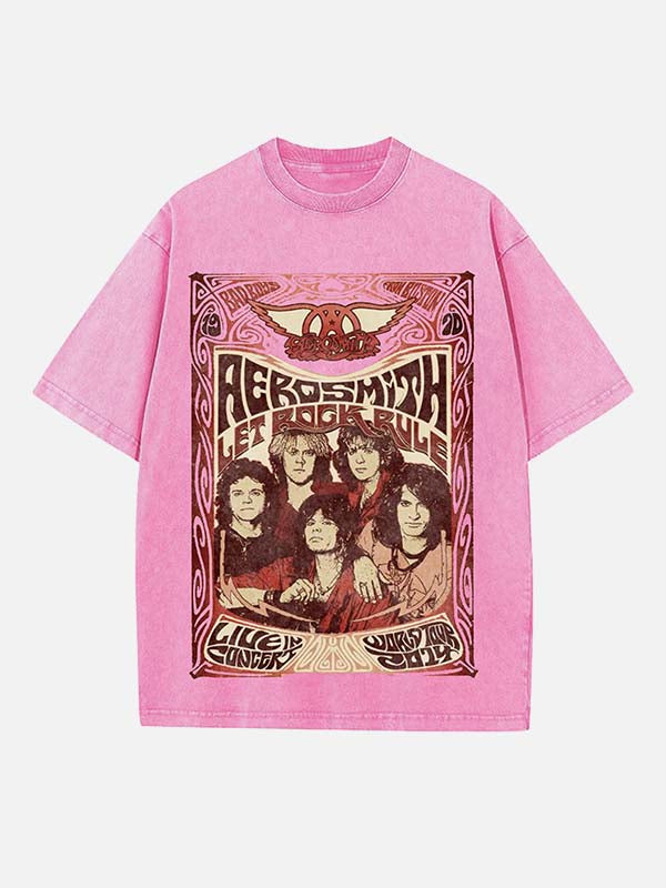 Aerosmith Print Round Neck T-shirt