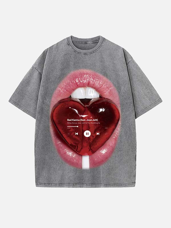 Miley Cyrus Print Round Neck T-shirt