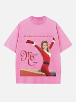 Mariah Carey Print Round Neck T-shirt