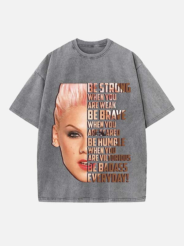 P!nk Print Round Neck T-shirt