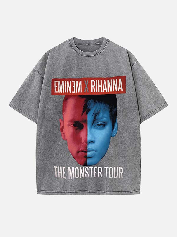 Rihanna Print Round Neck T-shirt