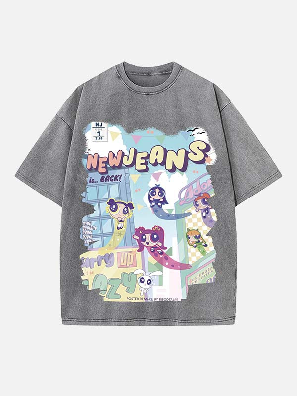 NewJeans Print Round Neck T-shirt