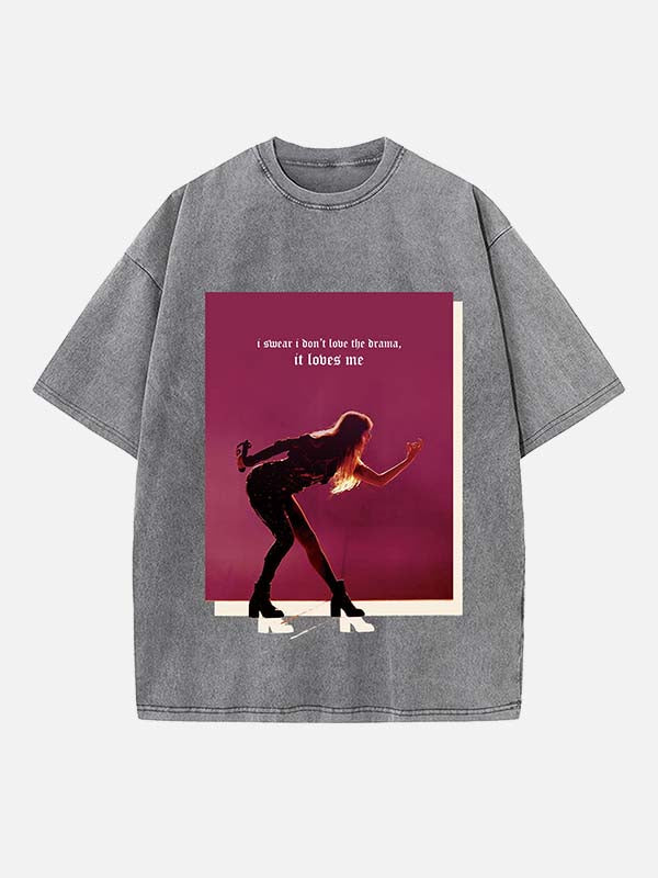 Taylor Swift Print Round Neck T-shirt