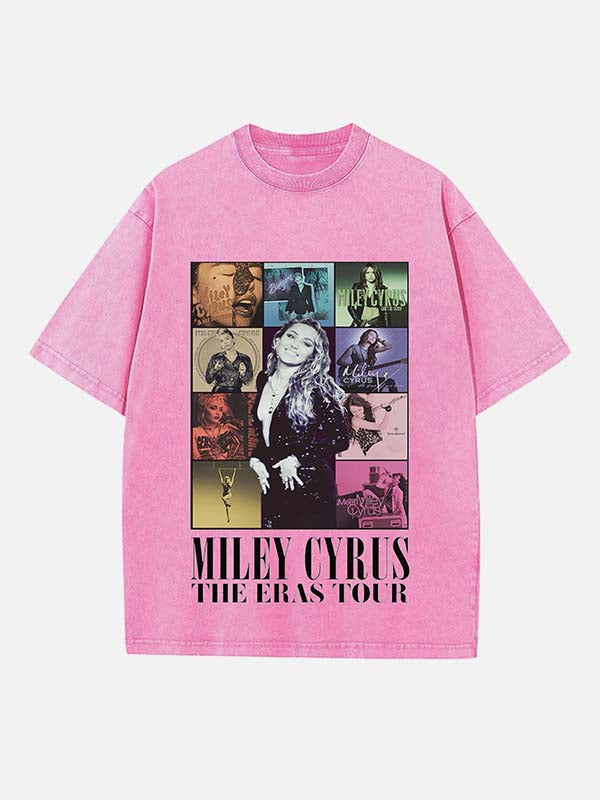 Miley Cyrus Print Round Neck T-shirt