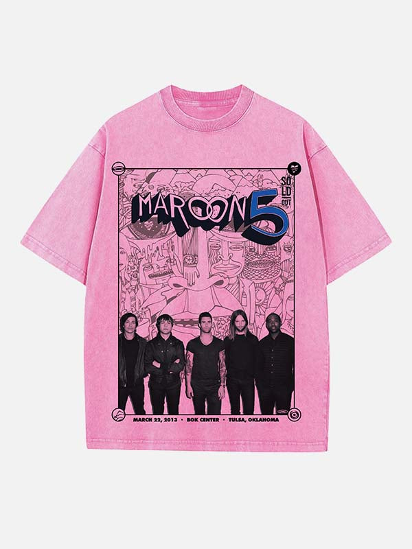 Maroon 5 Print Round Neck T-shirt