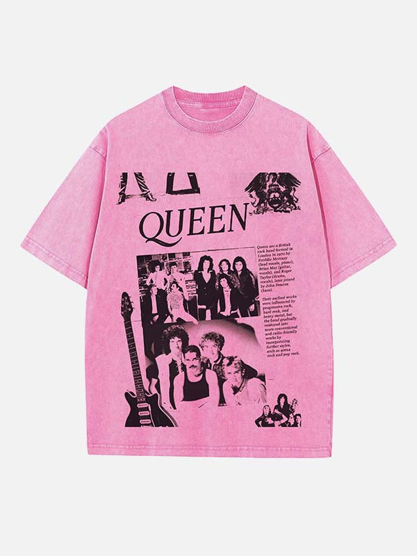 Queen Print Round Neck T-shirt