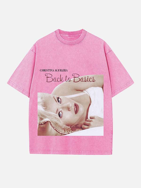 Christina Aguilera Print Round Neck T-shirt