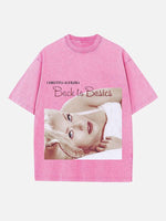 Christina Aguilera Print Round Neck T-shirt