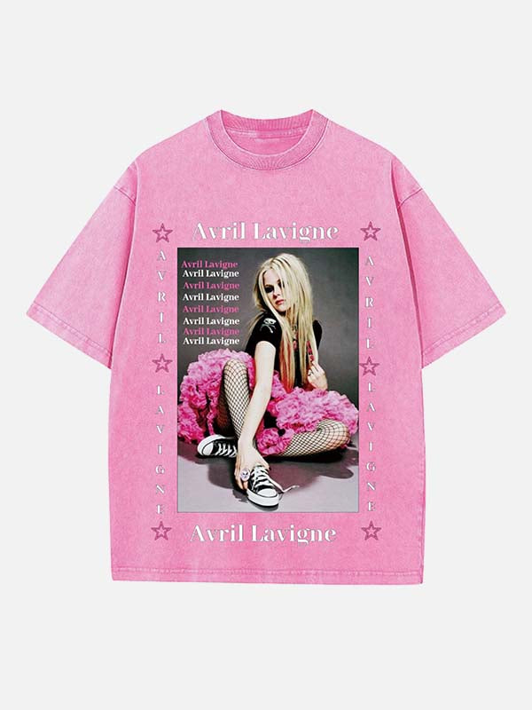 Avril Lavigne Print Round Neck T-shirt