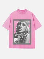 Christina Aguilera Print Round Neck T-shirt
