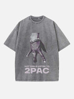 2Pac Print Round Neck T-shirt