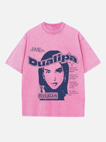 Dua Lipa Print Round Neck T-shirt