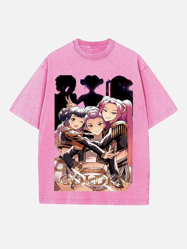 HUNTR/X Print Round Neck T-shirt