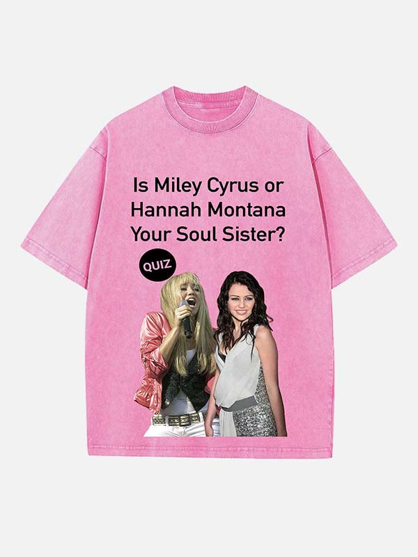 Miley Cyrus Print Round Neck T-shirt