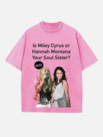 Miley Cyrus Print Round Neck T-shirt