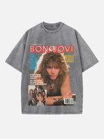 Bon Jovi Print Round Neck T-shirt