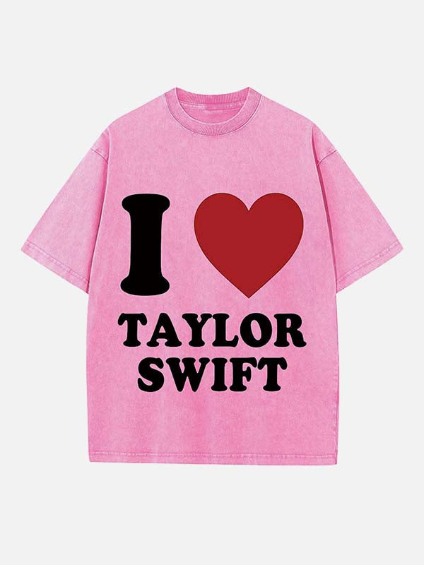 Taylor Swift Print Round Neck T-shirt