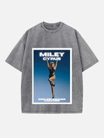 Miley Cyrus Print Round Neck T-shirt