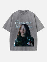 Billie Eilish Print Round Neck T-shirt