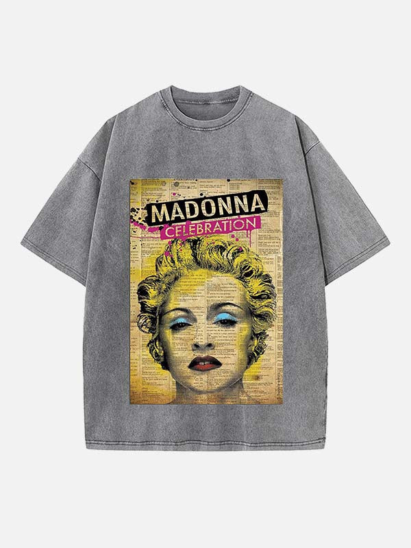 Madonna Print Round Neck T-shirt