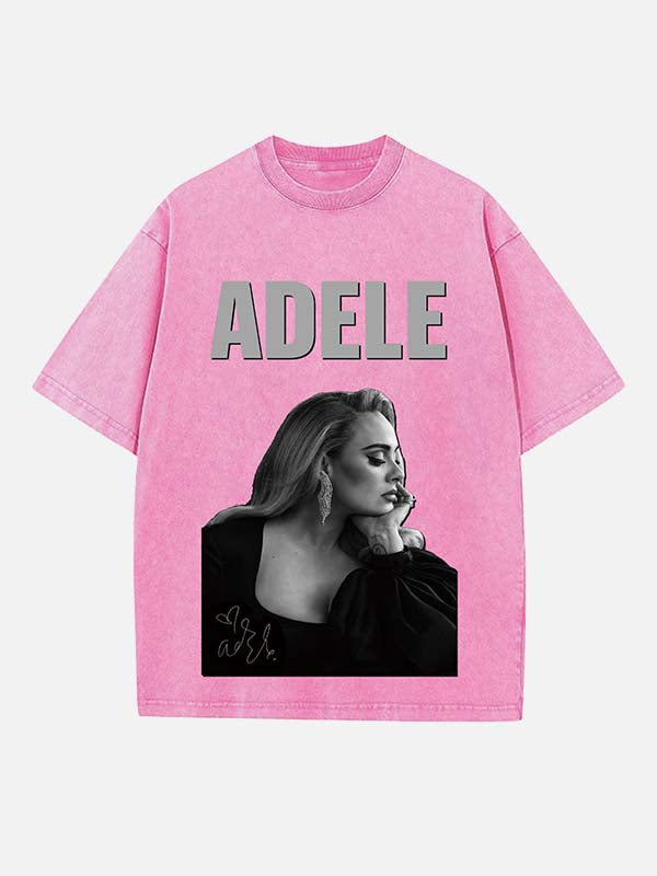 Adele Print Round Neck T-shirt