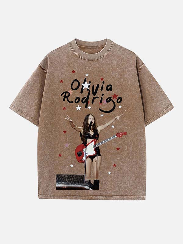 Olivia Rodrigo Print Round Neck T-shirt