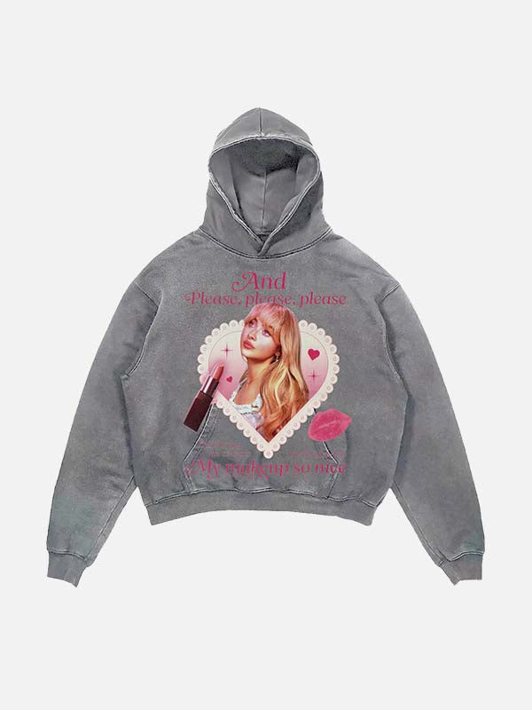 Sabrina Carpenter Print Slant Pockets Hoodie