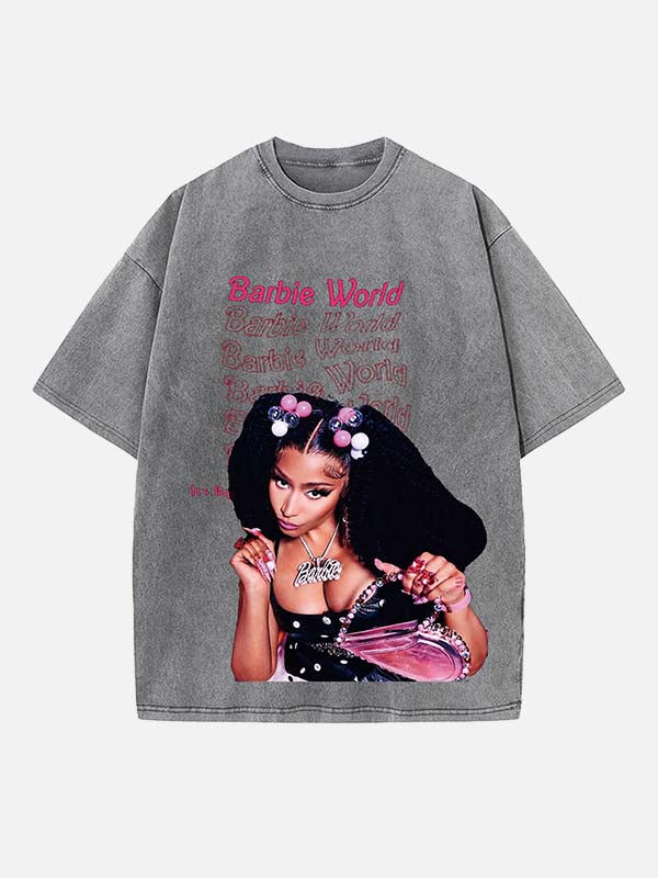 Nicki Minaj Print Round Neck T-shirt
