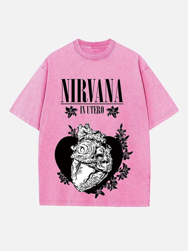 NIRVANA Print Round Neck T-shirt
