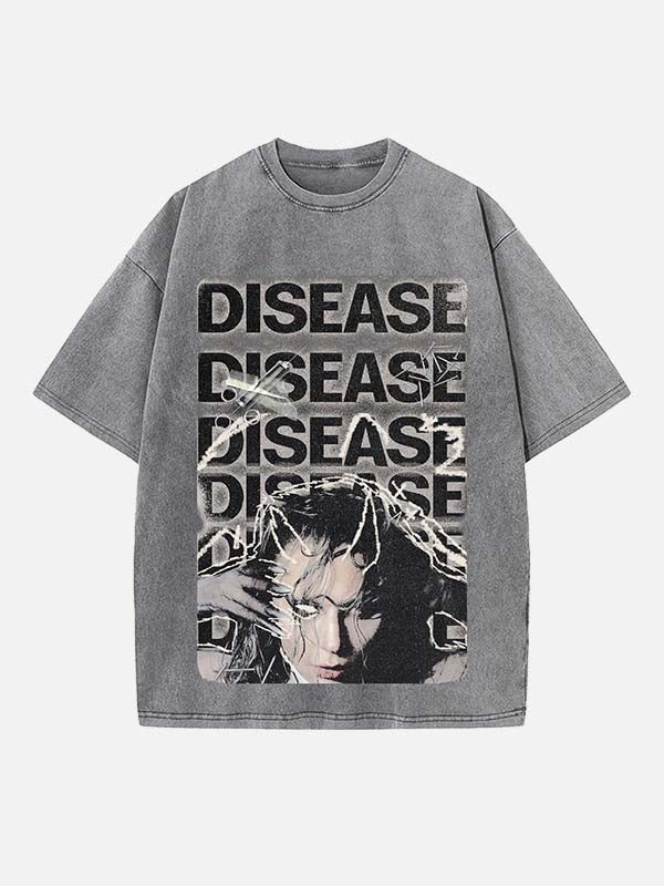 Lady Gaga Print Round Neck T-shirt