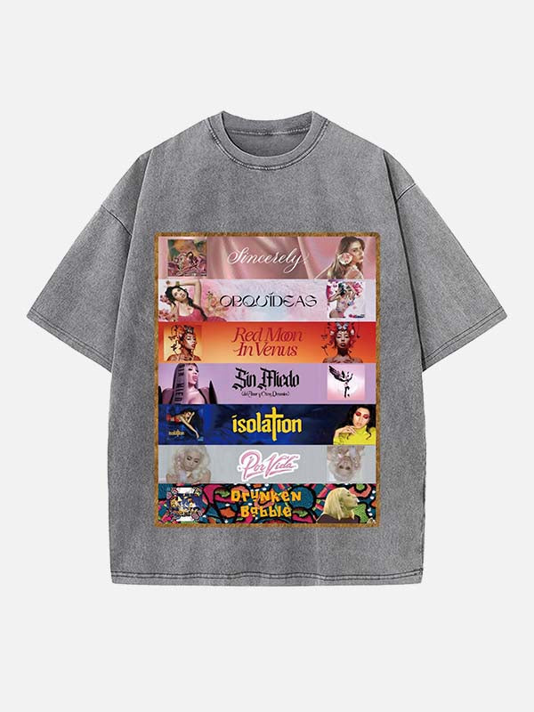 Kali Uchis Print Round Neck T-shirt
