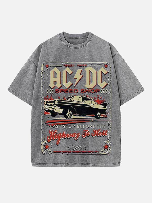 AC/DC Print Round Neck T-shirt