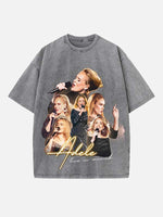 Adele Print Round Neck T-shirt