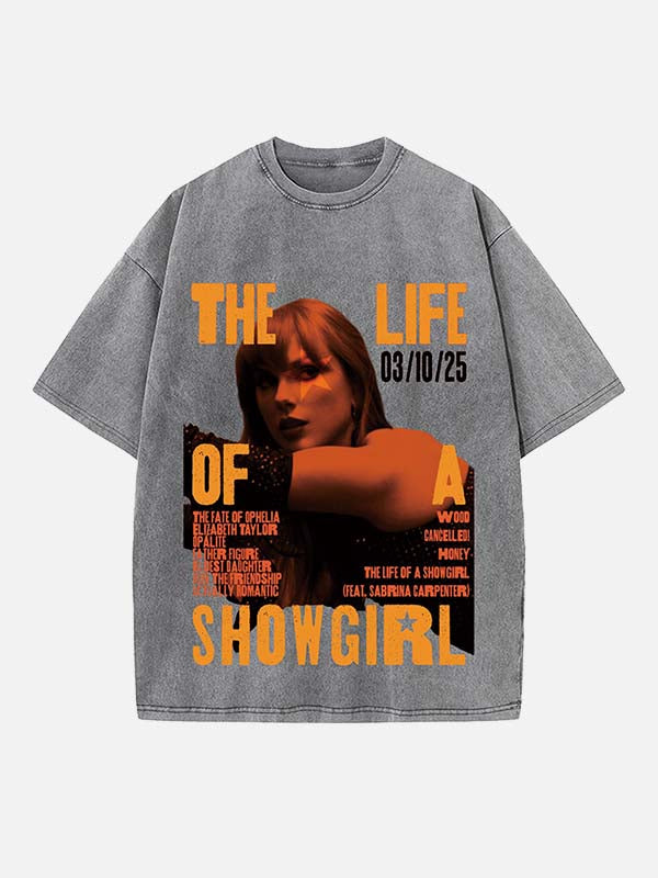 Taylor Swift Print Round Neck T-shirt